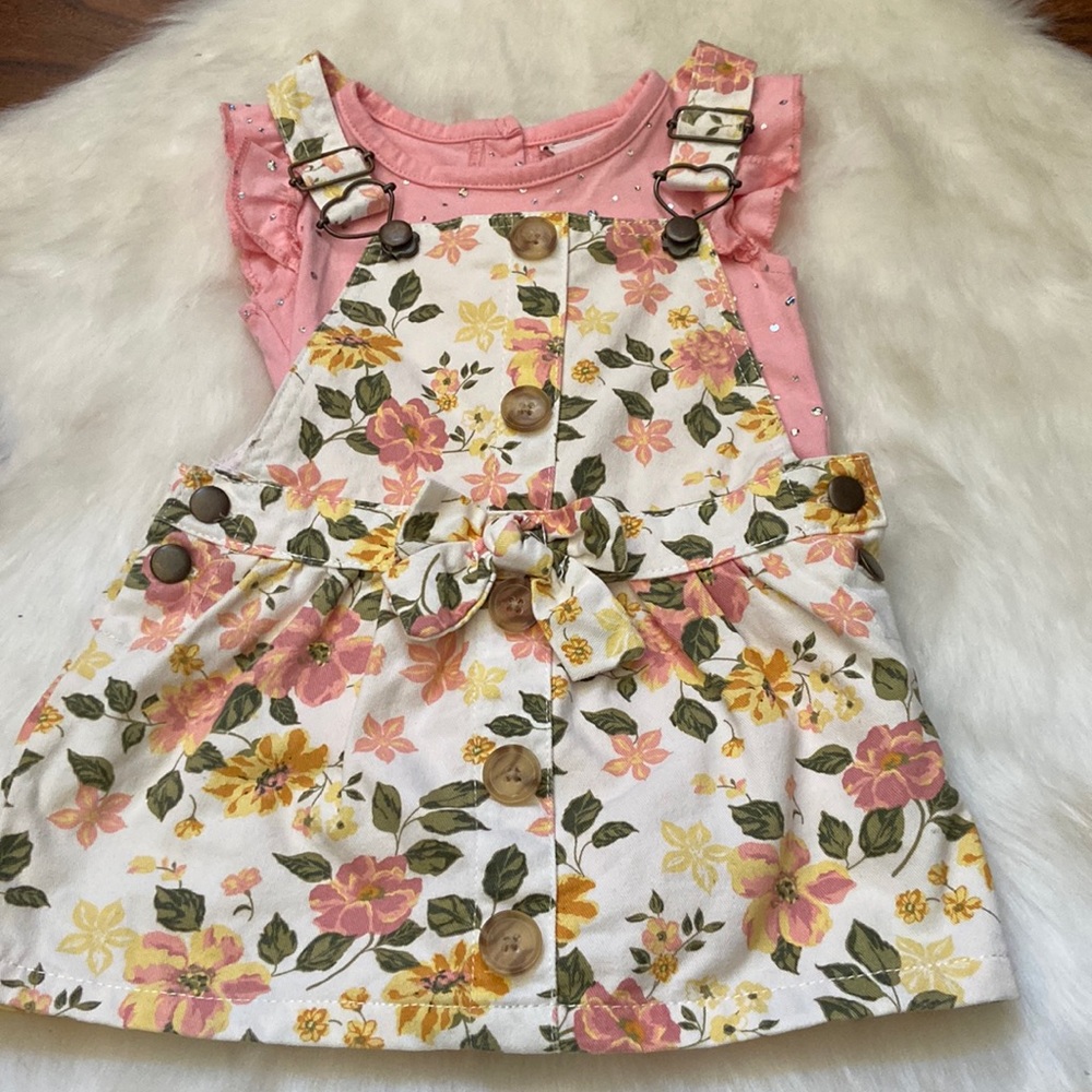 Absolutely adorable floral romper dress duo